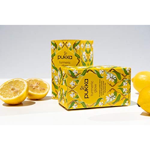 Pukka Herbs Turmeric Glow, Organic Herbal Tea With Lemon &Amp; Whole