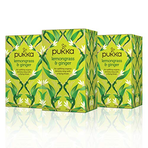 Pukka Lemongrass &Amp; Ginger, Organic Herbal Tea 3 Pack, 60 Tea Bags
