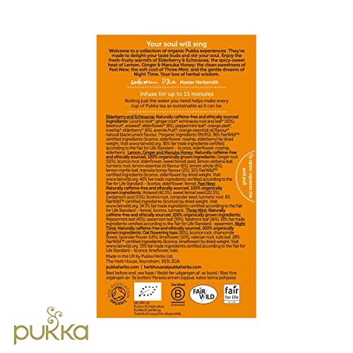 Pukka Organic Herbal Tea Collection, Five Herbal Blends, 20 Tea ...