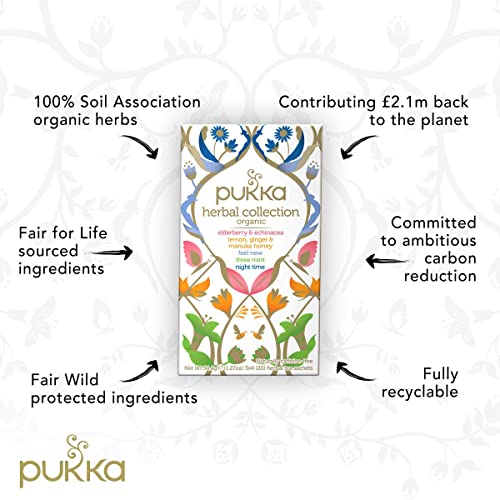 Pukka Organic Herbal Tea Collection, Five Herbal Blends, 20 Tea ...