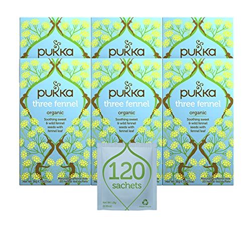 Pukka Three Fennel, Organic Herbal Tea 6 Pack, 120 Tea Bags