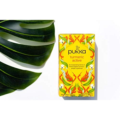 Pukka Organic Tea Bags, Turmeric Active Herbal Tea with Ginger a...