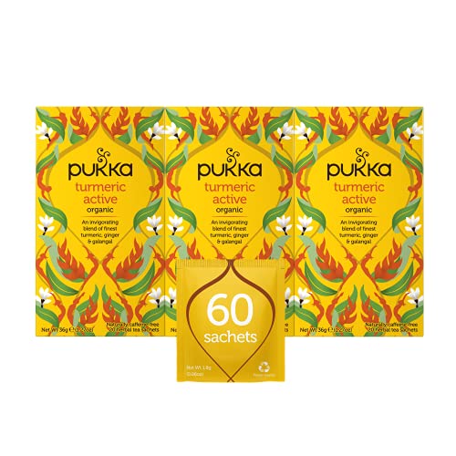 Pukka Organic Tea Bags, Turmeric Active Herbal Tea with Ginger a...