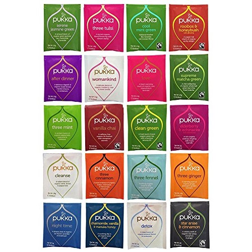 Pukka Tea Organic Variety Pack With 20 Flavors, 2 Of Each 40 Co
