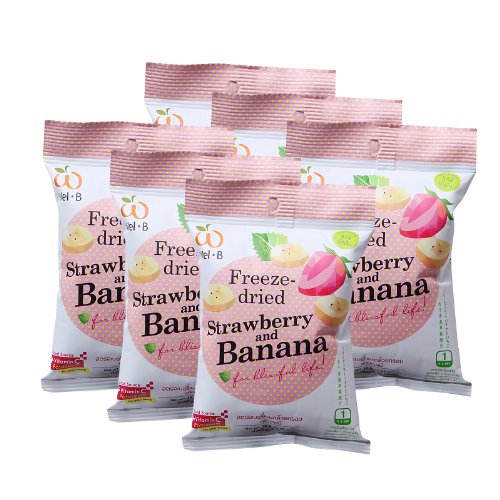 Wel-B Freeze-Dried Strawberry And Banana, Freeze-Dried Fruit Sna