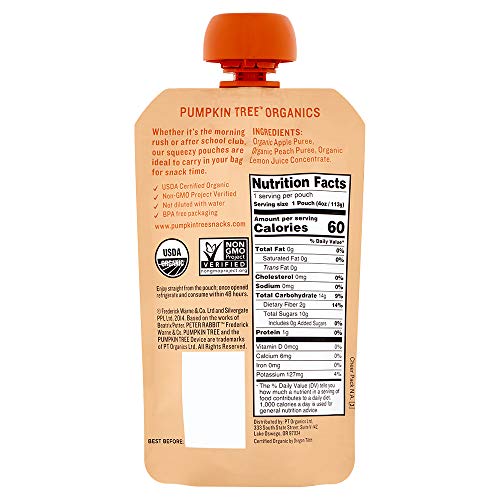 Peter Rabbit Organics Apple And Peach, Fruit Snack Squeeze Pouch