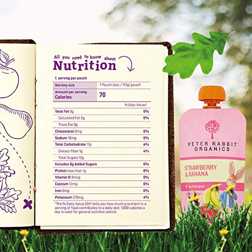 Peter Rabbit Organics Strawberry And Banana Pure Fruit Snack, 4
