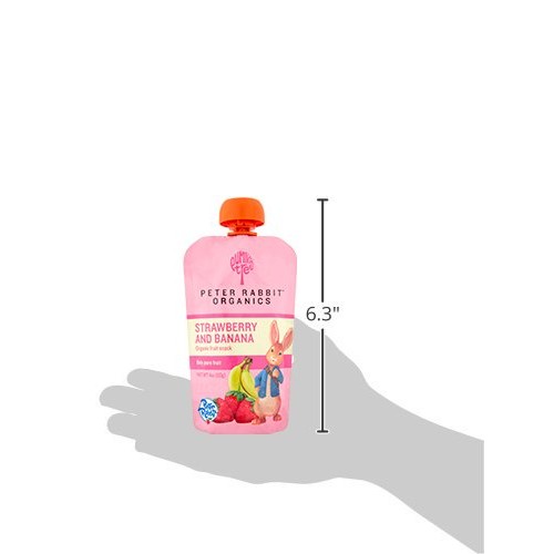 Peter Rabbit Organics Strawberry And Banana Pure Fruit Snack, 4