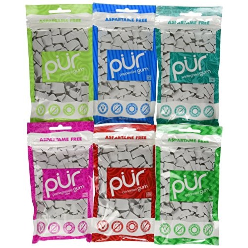 Pur Gum 6 Flavor Assortment Spearmint, Peppermint, Pomegranate M