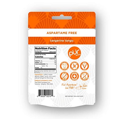 Pur 100% Xylitol Breath Mints, Tangerine Tango, 50 Count Pack O