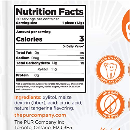 Pur 100% Xylitol Breath Mints, Tangerine Tango, 50 Count Pack O