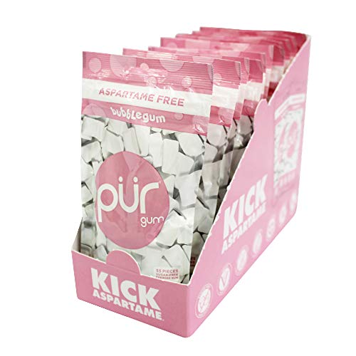 Pur 100% Xylitol Chewing Gum, Bubblegum, Sugar-Free + Aspartame