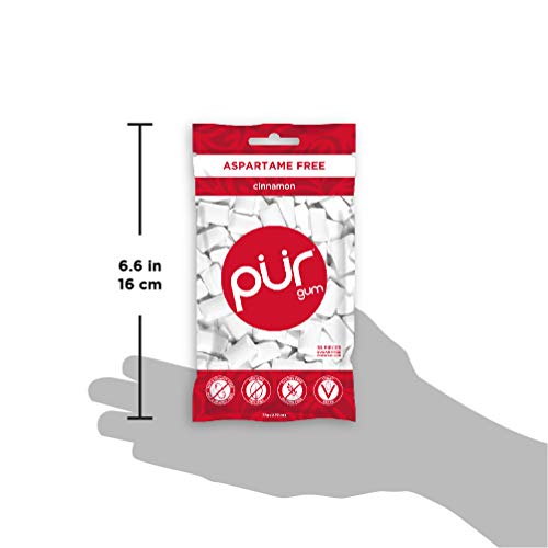 Pur 100% Xylitol Chewing Gum, Cinnamon , Sugar-Free + Aspartame