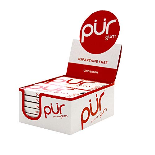 Pur 100% Xylitol Chewing Gum, Cinnamon, Sugar-Free + Aspartame F