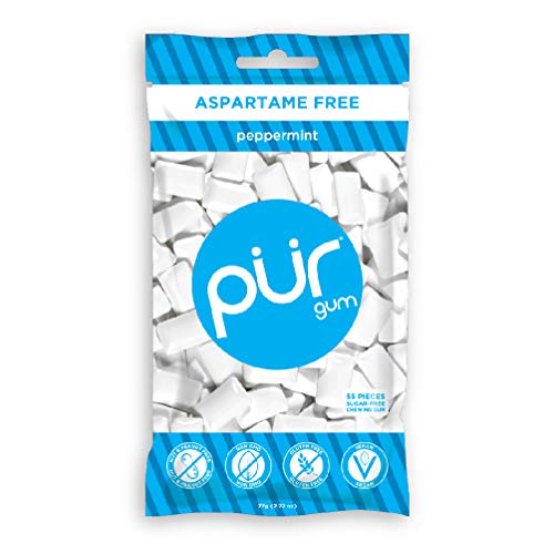 Pur 100% Xylitol Chewing Gum, Peppermint , Sugar-Free + Aspartam