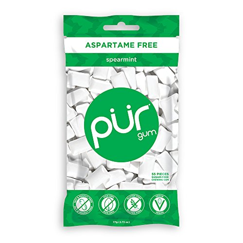 Pur 100% Xylitol Chewing Gum, Spearmint - Sugar-Free + Aspartame