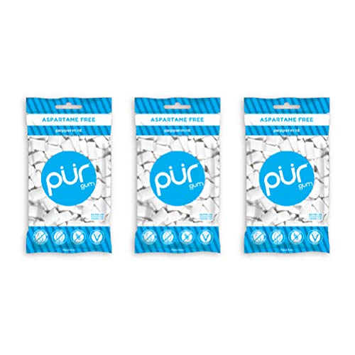 Pur 100% Xylitol Chewing Gum, Sugarless Peppermint, Aspartame Fr
