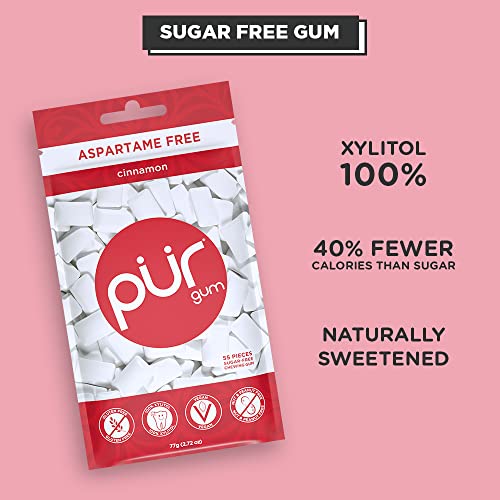PUR Gum | Sugar Free Chewing Gum | 100% Xylitol | Vegan, Asparta...