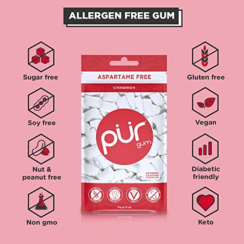 PUR Gum | Sugar Free Chewing Gum | 100% Xylitol | Vegan, Asparta...