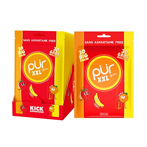 PUR XXL Gum | Sugar Free Chewing Gum | 100% Xylitol | Vegan, Asp...