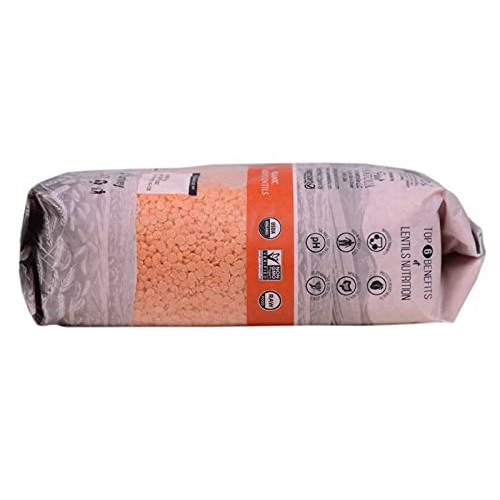 Organic Raw Red Split Lentil | 2.2 Lbs 35.2 Oz | Pack Of 2 All