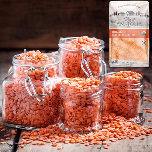 Organic Raw Red Split Lentil | 2.2 Lbs 35.2 Oz | Pack Of 2 All