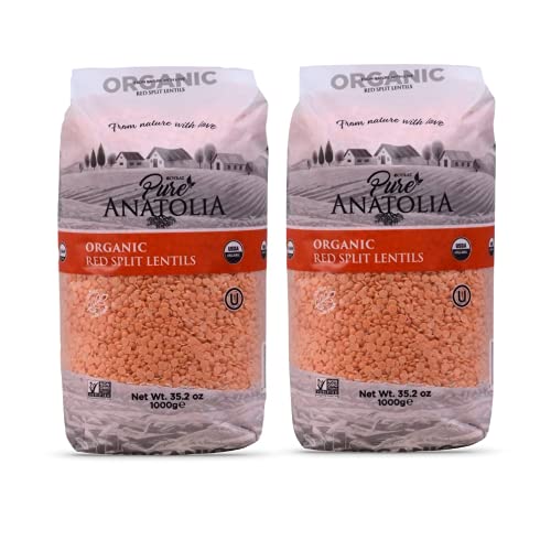 Organic Raw Red Split Lentil | 2.2 Lbs 35.2 Oz | Pack Of 2 All