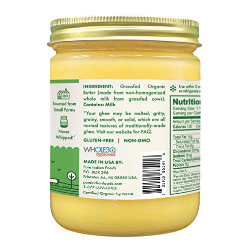 Grassfed Organic Original Ghee - By Pure Indian Foods, 14 Oz, Pa