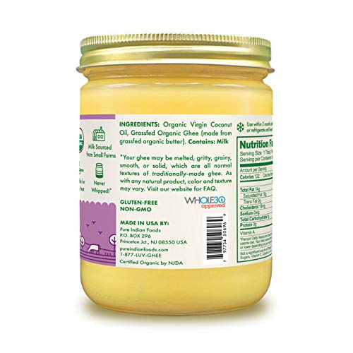 Pure Indian Foods Primalfat Coconut Ghee 14.2 Oz, Virgin &Amp; Certi