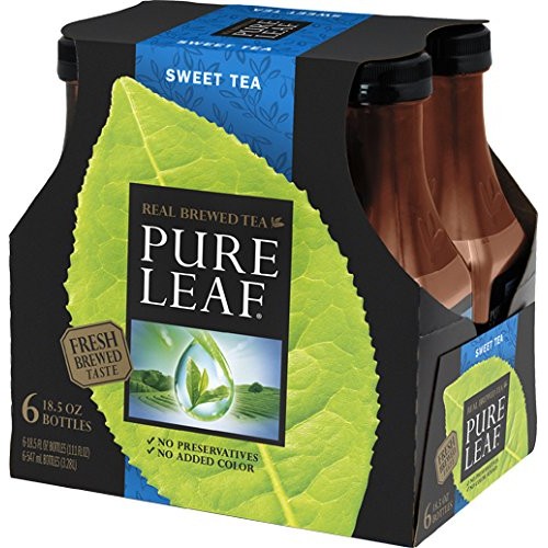Pure Leaf Iced Tea, Sweet Tea, Black Tea, 18.5 Oz Pack Of 6