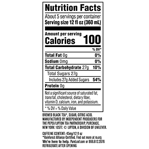 Pure Leaf Iced Tea, Sweetened, Real Brewed Tea, 64 Oz Bottle