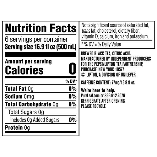 Pure Leaf Unsweetened Tea, 16.9 Oz, 6 Pk