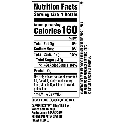 Pure Leaf Iced Tea, Sweet Tea, 18.5Oz Bottles 12 Pack