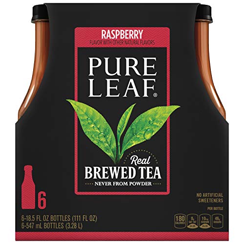 Pure Leaf Iced Tea, Raspberry Black Tea, 18.5 Oz Pack Of 6