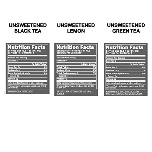 Pure Leaf Iced Tea, 0 Calories Unsweetened Variety Pack, 18.5 Fl...