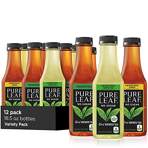 Pure Leaf Iced Tea, 0 Calories Unsweetened Variety Pack, 18.5 Fl...