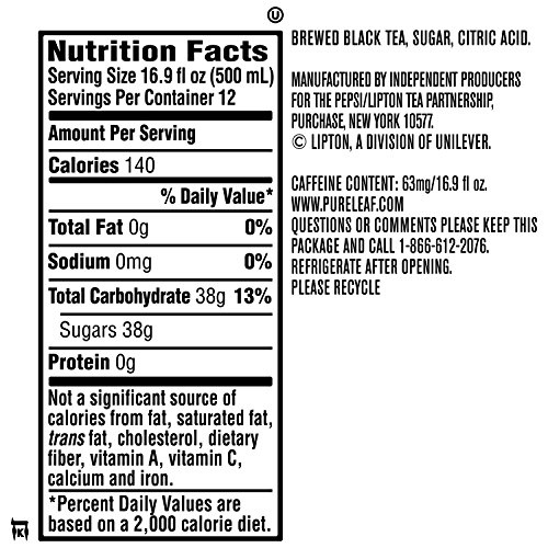 Pure Leaf Iced Tea, Sweet Tea, Real Brewed Black Tea, 16.9 Ounce