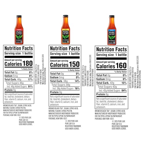 Pure Leaf Iced Tea, Sweetened 3 Flavor Variety Pack, 18.5 Fl Oz ...