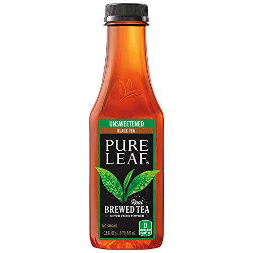 Pure Leaf Iced Tea, Unsweetened Black Tea, 18.5Oz Bottles 12 Pack