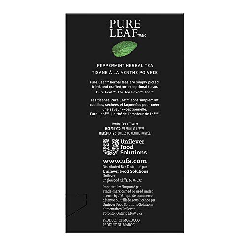 Pure Leaf Peppermint Enveloped Hot Tea Bags Herbal Caffeine Free