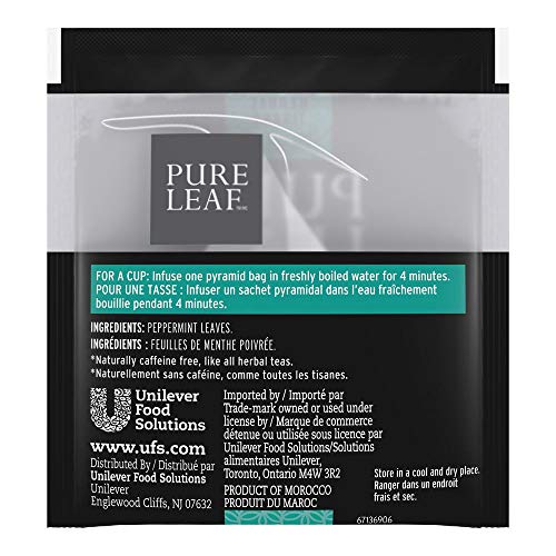 Pure Leaf Peppermint Enveloped Hot Tea Bags Herbal Caffeine Free
