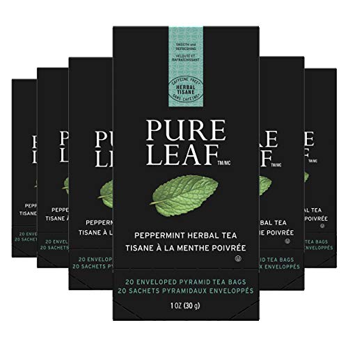 Pure Leaf Peppermint Enveloped Hot Tea Bags Herbal Caffeine Free
