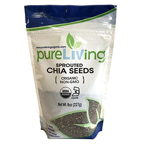 Pure Living - Organic Sprouted Chia Seeds - 8 Ounce