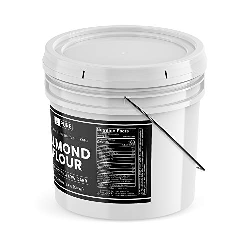 Almond Flour,1 Gallon Bucket 4 Lbs By Pure, Gluten-Free, Blanc