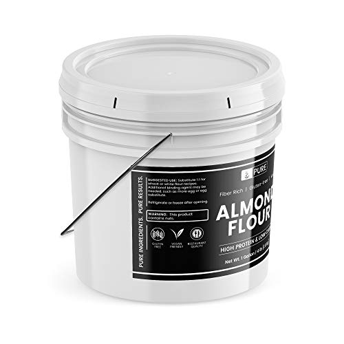 Almond Flour,1 Gallon Bucket 4 Lbs By Pure, Gluten-Free, Blanc