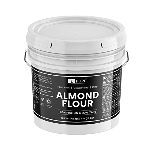 Almond Flour,1 Gallon Bucket 4 Lbs By Pure, Gluten-Free, Blanc