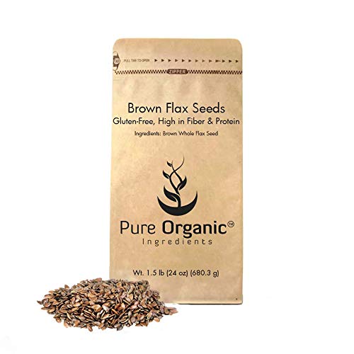 Brown Flax Seeds 1.5 Lbs By Pure Organic Ingredients, All-Natu