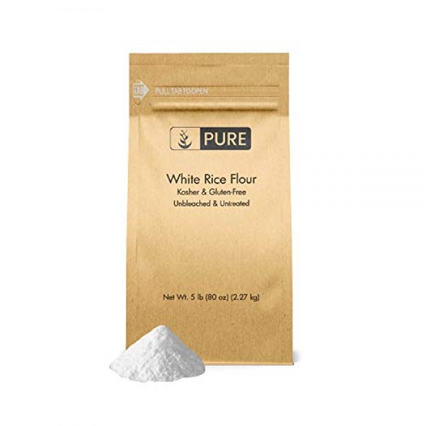White Rice Flour 5 lb. by Pure Organic Ingredients, Kosher, Gl...