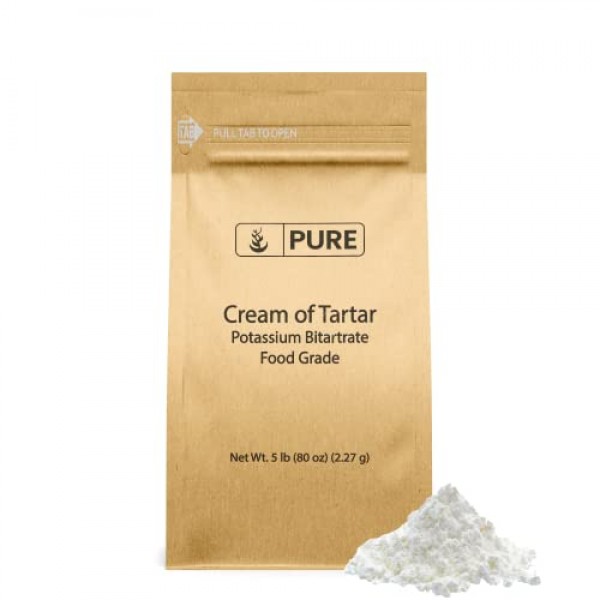 Cream of Tartar 5 lb., Highest Purity, Baking Additive, Non-GM...