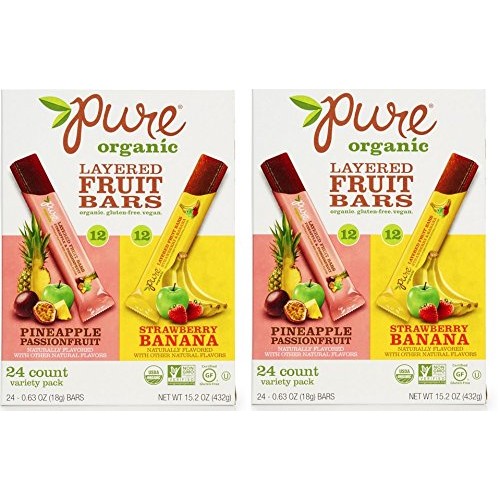 Pure Organic Layered Fruit Bars Pineapple Passionfruit; Strawbe